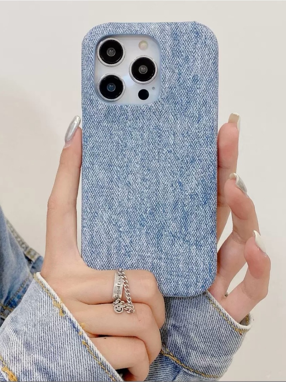 Blue Denim Texture Case for iPhone 16 Pro Max